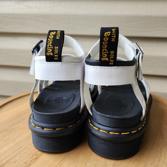 Dr. Martens Blaire patent leather strap white sandals - Picture 11 of 15